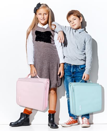 Pink Zip Binder Bag with Expanding File Organizer