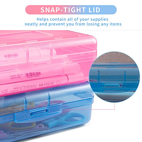 3 Pack Large Hard Pencil Cases - Clear Organizers