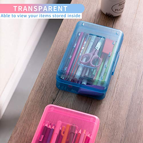 3 Pack Large Hard Pencil Cases - Clear Organizers