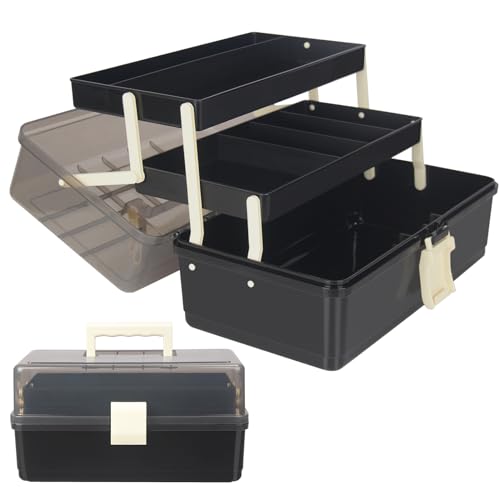 WEWLINE 13-Inch Portable 3-Layer Art Storage Box