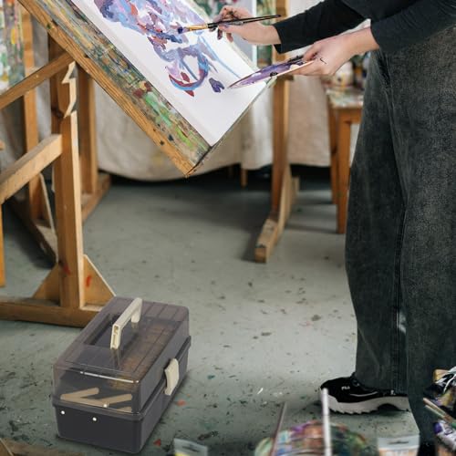 WEWLINE 13-Inch Portable 3-Layer Art Storage Box