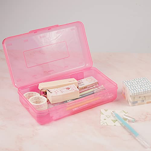 DANRONG Pink Large Capacity Pencil Box