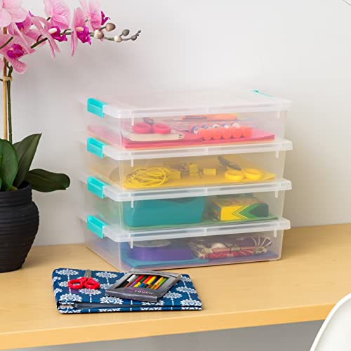 IRIS USA 6 Qt. Stackable Storage Bins - 4 Pack