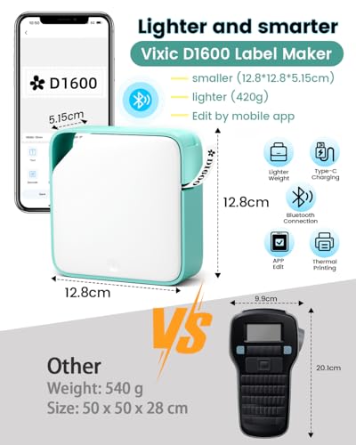 Vixic Portable Bluetooth Mini Label Maker D1600
