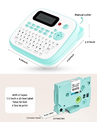 Vixic D210S Label Maker with 4 Tapes