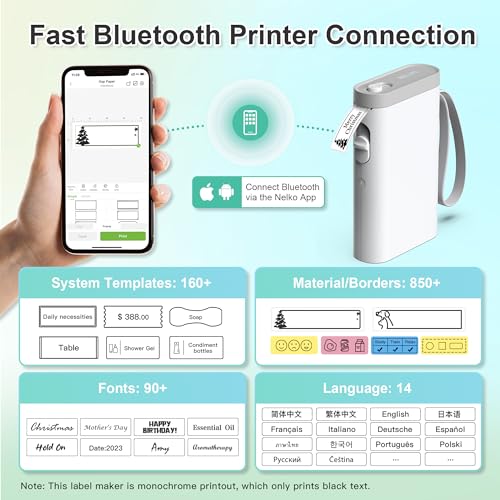 Bluetooth Label Maker with Tape for Organizing