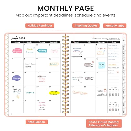 2024-2025 Academic Planner - A5 Pink Calendar
