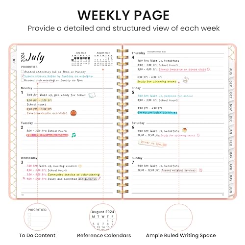 2024-2025 Academic Planner - A5 Pink Calendar