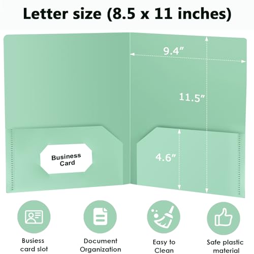 6-Pack Colored Two Pocket Folders for School