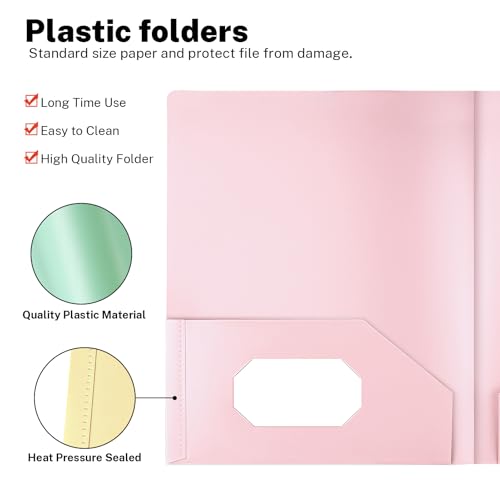 6-Pack Colored Two Pocket Folders for School