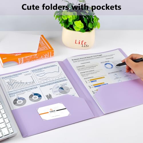 6-Pack Colored Two Pocket Folders for School