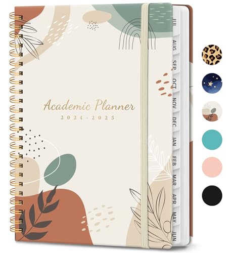 2024-2025 Academic Planner with Tabs - Abstract Design