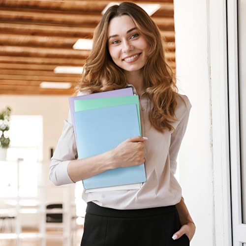 6-Pack Colored Two Pocket Folders for School