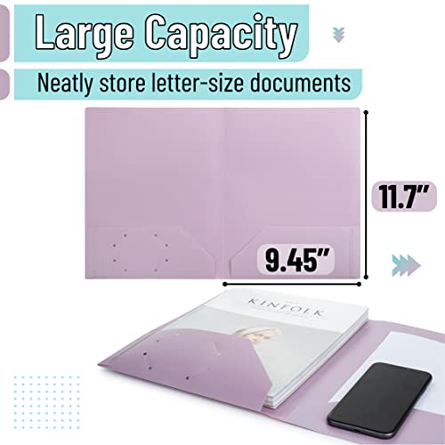 Muted Pastel 2-Pocket Plastic File Folders - 5 Pack