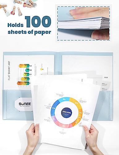 Pastel Plastic 2-Pocket Folders - 6 Pack