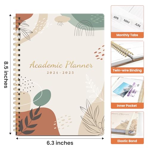 2024-2025 Academic Planner with Tabs - Abstract Design