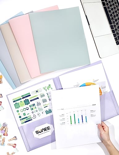 Pastel Plastic 2-Pocket Folders - 6 Pack