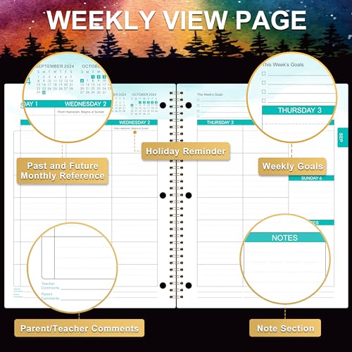 2024-2025 Student Planner: Monthly & Weekly Layout