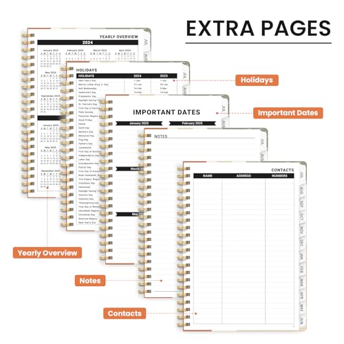 2024-2025 Academic Planner with Tabs - Abstract Design