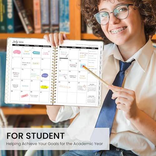 2024-2025 Academic Planner with Tabs - Abstract Design