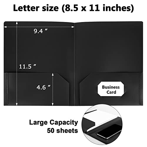 6 Pack Black 2 Pocket File Folders