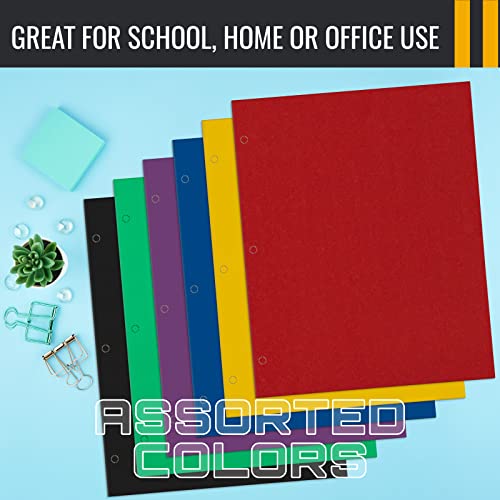 Assorted 2-Pocket Paper Folders, Pack of 100