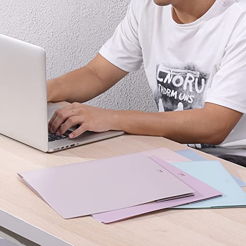 Muted Pastel 2-Pocket Plastic File Folders - 5 Pack