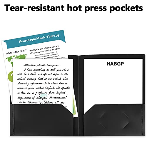 6 Pack Black 2 Pocket File Folders