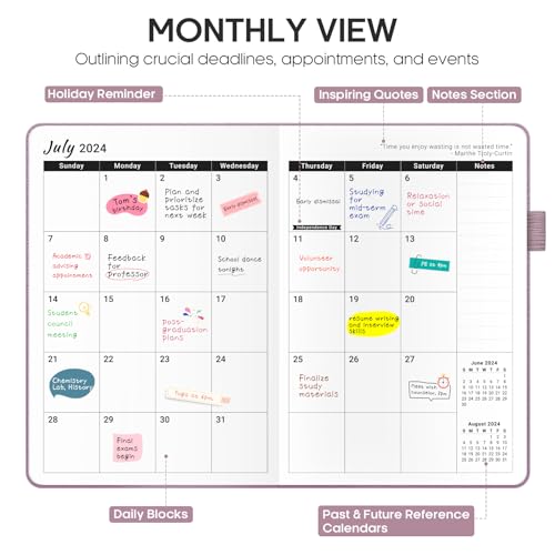 2024-2025 Academic Planner: Monthly & Weekly Organizer
