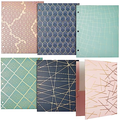 6 Geometric Pocket Folders - 6 Pack Set