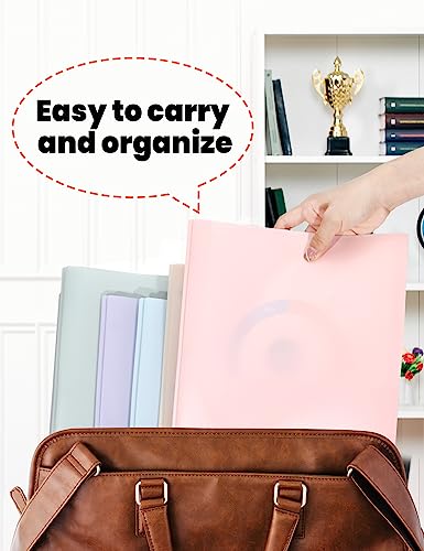 Pastel 3-Prong Plastic Folders with Pockets - 6 Pack