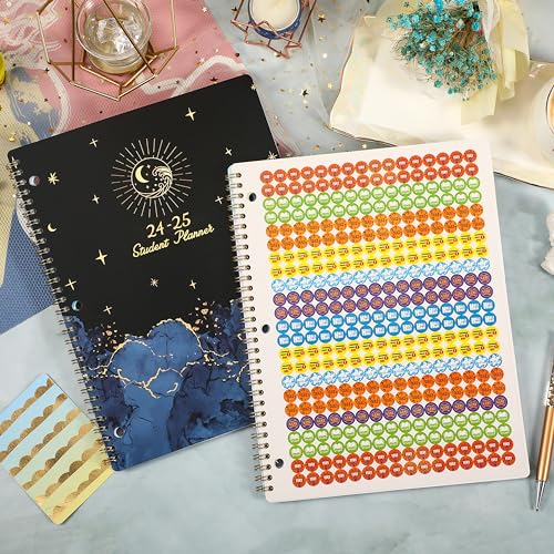 Academic Planner 2024-2025 with Monthly Tabs and Stickers