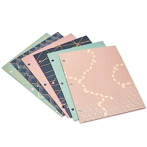 6 Geometric Pocket Folders - 6 Pack Set