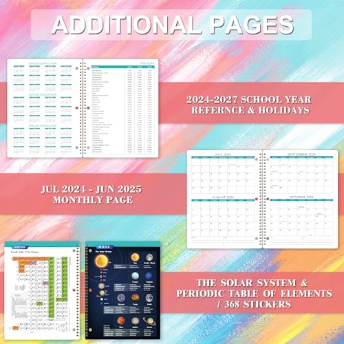 2024-2025 Academic Planner with Stickers and 3-Holes
