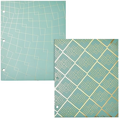 6 Geometric Pocket Folders - 6 Pack Set