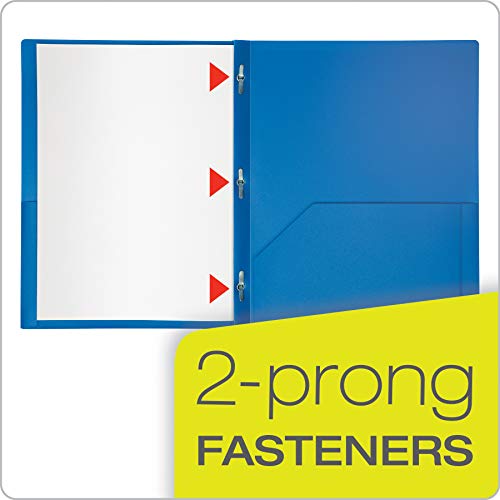 Sturdy Plastic 2 Pocket Folders, 6 Pack