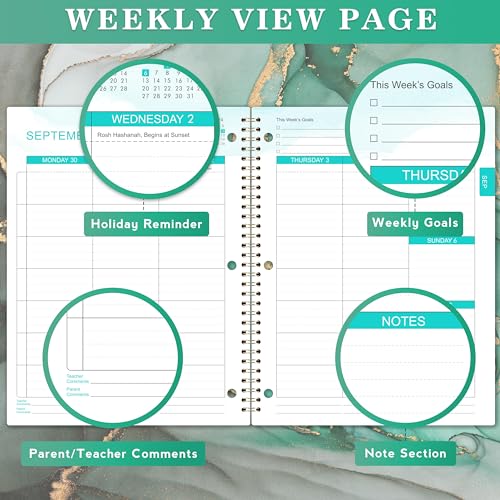2024-2025 Student Planner with Stickers - Green