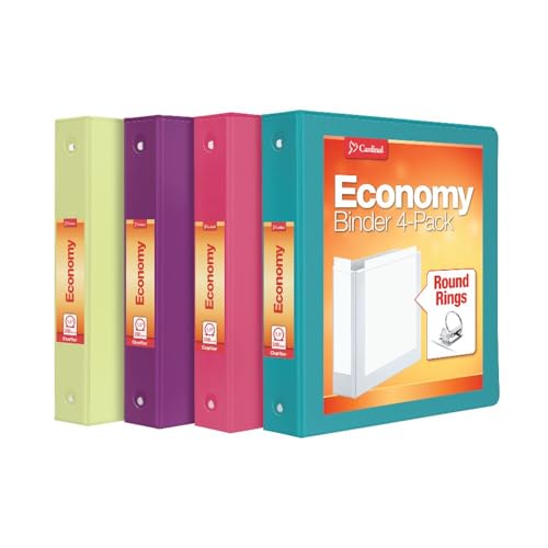 Cardinal 1.5 Inch Round Ring Binders, 4 Pack