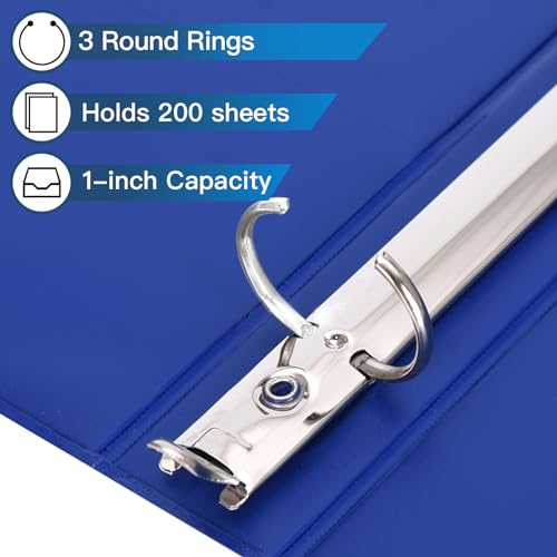 6-Pack 1-Inch Basic Binders with Pockets