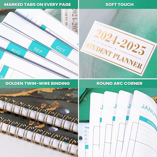 2024-2025 Student Planner with Stickers - Green