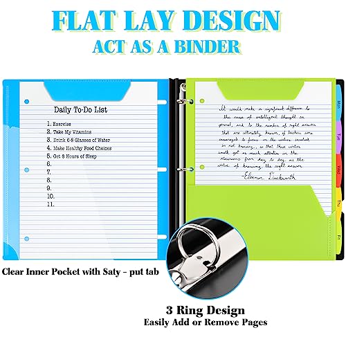 INFUN Telescoping Refillable 3-Ring Binder - Blue