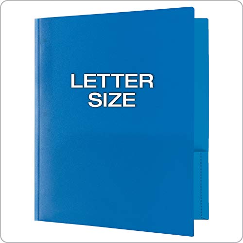 Sturdy Plastic 2 Pocket Folders, 6 Pack
