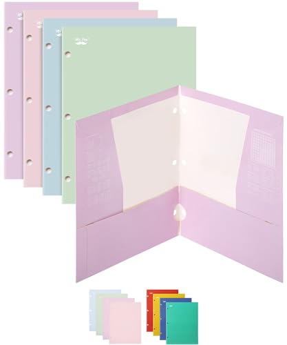 Pastel Pocket Folders 4-Pack for School Use