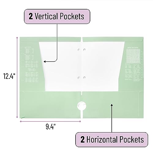 Pastel Pocket Folders 4-Pack for School Use