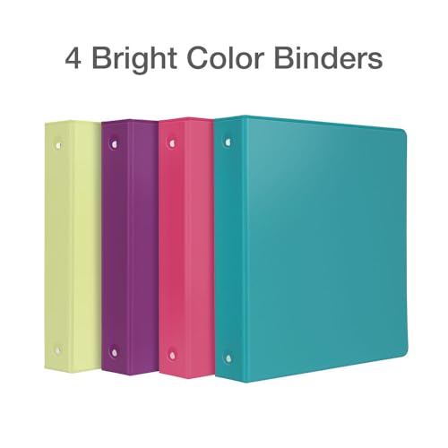 Cardinal 1.5 Inch Round Ring Binders, 4 Pack
