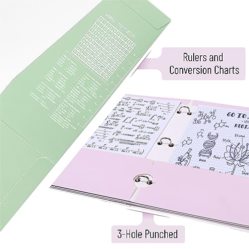 Pastel Pocket Folders 4-Pack for School Use