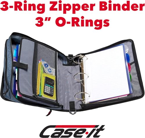 Mighty Zip Tab 3" Zipper Binder - Jet Black