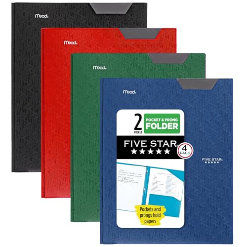 Five Star 2-Pocket Plastic Folders - 4 Pack