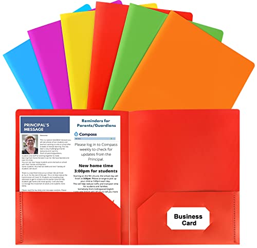 Colorful Heavy Duty Two Pocket Plastic Folders