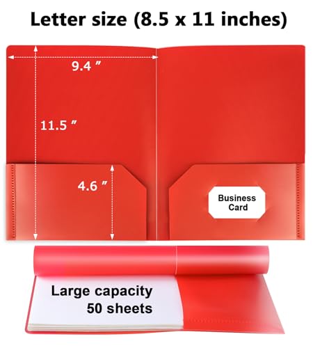 Colorful Heavy Duty Two Pocket Plastic Folders